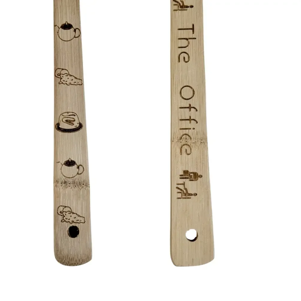 The Office Set 4 Bamboo Wooden Kitchen Cooking Utensils Spoon Spatula Slotted
